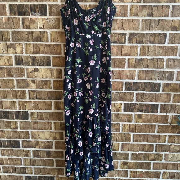 Lulu's Navy Floral High Low Dress - Picture 5 of 10